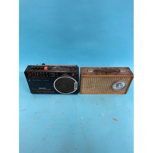 63 - A Roberts R606-NB portable radio, various other portable radios and other items (qty)