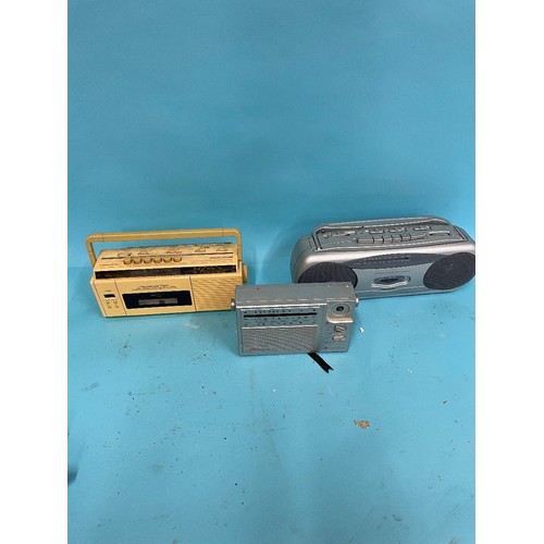 63 - A Roberts R606-NB portable radio, various other portable radios and other items (qty)