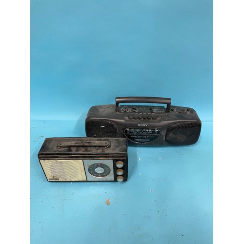 63 - A Roberts R606-NB portable radio, various other portable radios and other items (qty)