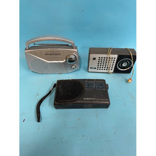 62 - A Roberts R606-NB portable radio, various other portable radios and other items (qty)