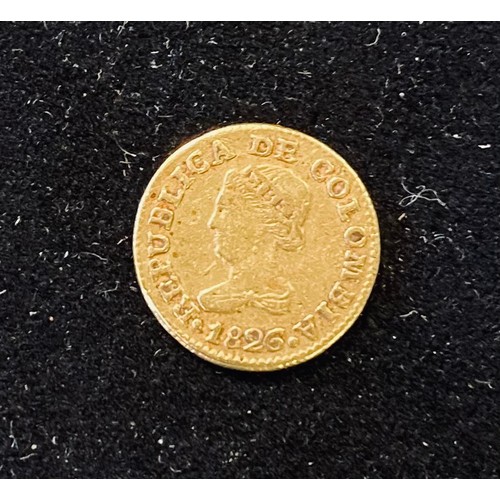 112 - A Columbian Bogota gold 1 pesos, 1826