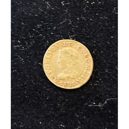 113 - A Columbian Bogota gold 1 pesos, 1826