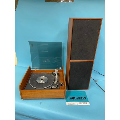 103 - A Ferguson 206STA record player and speakers, and various audio equipment (qty)