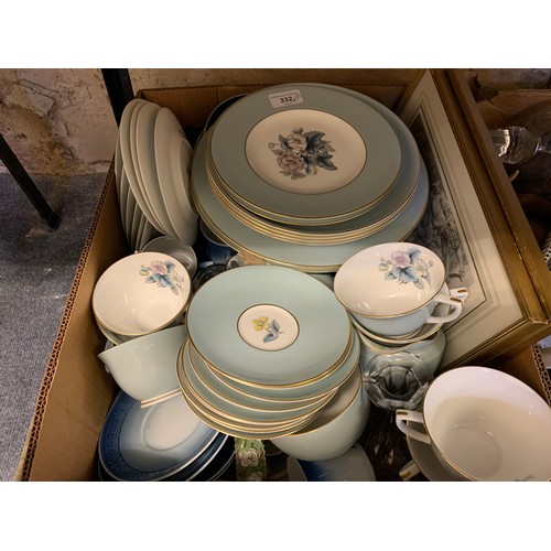 332 - A Royal Worcester Woodland pattern part tea service, and other ceramics (box)