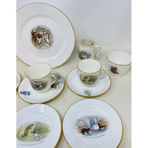 346 - A Grimwades Beatrix Potter child's part tea set, decorated Peter Rabbit and friends, comprising a te... 