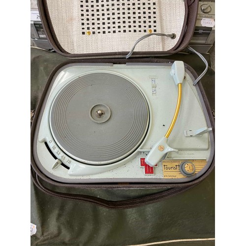 32 - A 1960's Teppaz tourist portable record player, and seven other record players (8)