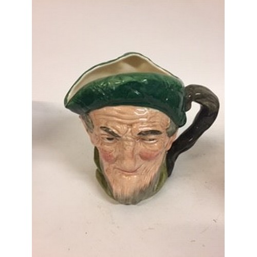 612 - A Royal Doulton character jug, the Golfer D6623, The Guardsman D6568, The Night Watchman D6569, Auld... 