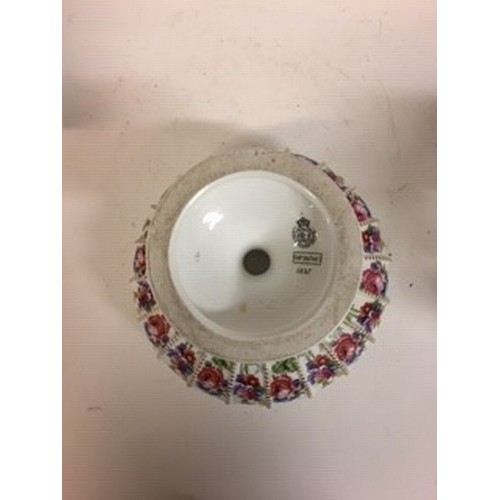 610 - A late 19th century Royal Worcester bowl, raised on round foot, decorated flowers, date mark for 189... 