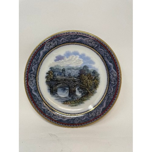 617 - A late Victorian Prattware plate, Chatsworth, and three other similar, 23 cm diameter (4)