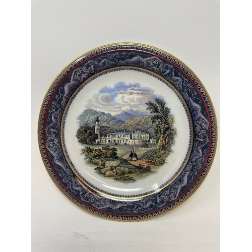 617 - A late Victorian Prattware plate, Chatsworth, and three other similar, 23 cm diameter (4)