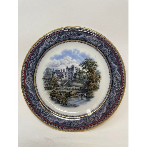 617 - A late Victorian Prattware plate, Chatsworth, and three other similar, 23 cm diameter (4)
