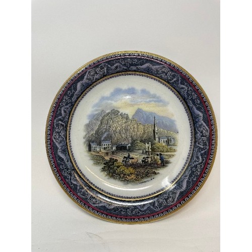 617 - A late Victorian Prattware plate, Chatsworth, and three other similar, 23 cm diameter (4)