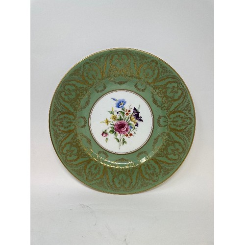 619 - Five Royal Worcester cabinet plates, a pair of glass decanters, and various other ceramics (box)