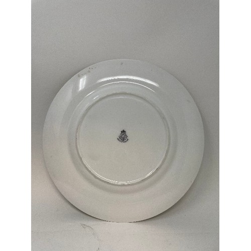619 - Five Royal Worcester cabinet plates, a pair of glass decanters, and various other ceramics (box)