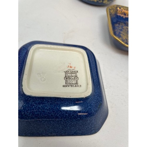 619 - Five Royal Worcester cabinet plates, a pair of glass decanters, and various other ceramics (box)