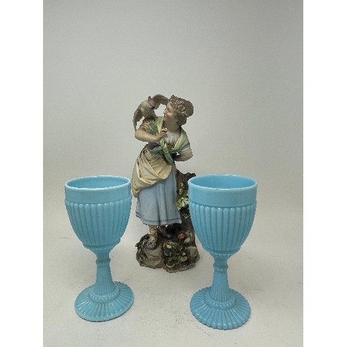 625 - A pair of Art Noveau style lustre glass vases, 11 cm high, other glass and assorted ceramics (two bo... 