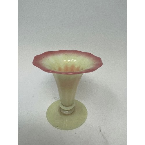 627 - A late Victorian Burmese glass vase, of trumpet form, 9.5 cm high