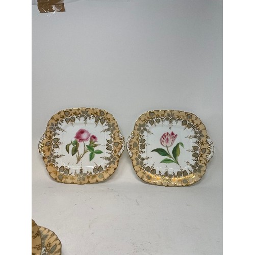 631 - A mid-Victorian porcelain part tea and coffee service, decorated flowers, and other ceramics (box)