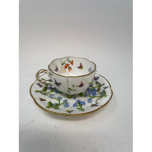 632 - A Meissen cabinet cup and saucer, repaired, other ceramics, a large copper jug and other items (qty)