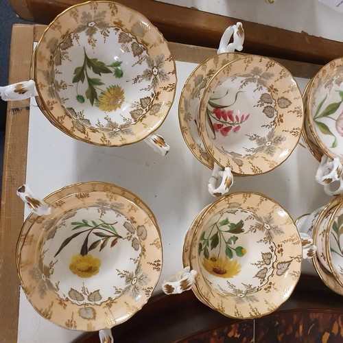 631 - A mid-Victorian porcelain part tea and coffee service, decorated flowers, and other ceramics (box)