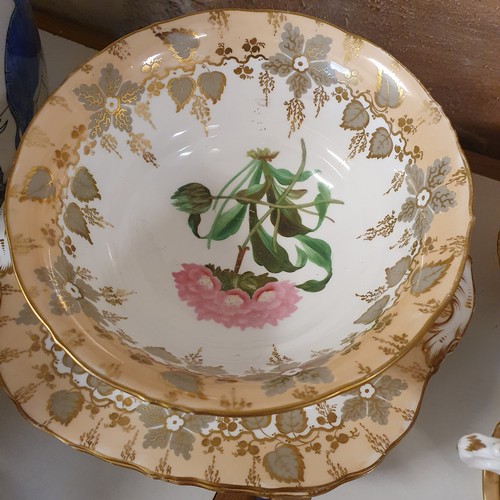 631 - A mid-Victorian porcelain part tea and coffee service, decorated flowers, and other ceramics (box)
