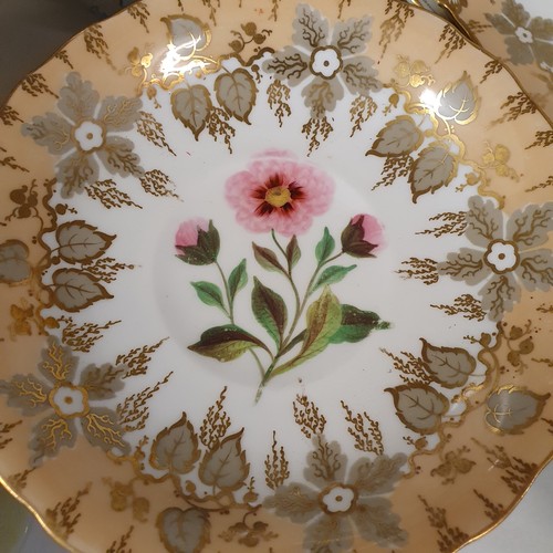 631 - A mid-Victorian porcelain part tea and coffee service, decorated flowers, and other ceramics (box)