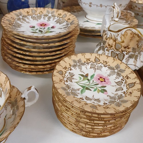 631 - A mid-Victorian porcelain part tea and coffee service, decorated flowers, and other ceramics (box)