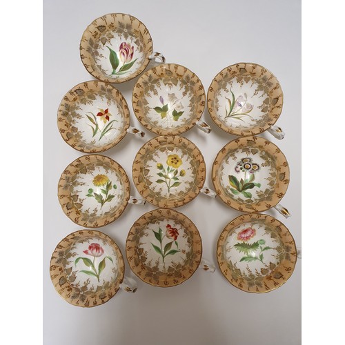 631 - A mid-Victorian porcelain part tea and coffee service, decorated flowers, and other ceramics (box)
