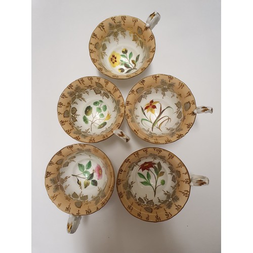 631 - A mid-Victorian porcelain part tea and coffee service, decorated flowers, and other ceramics (box)