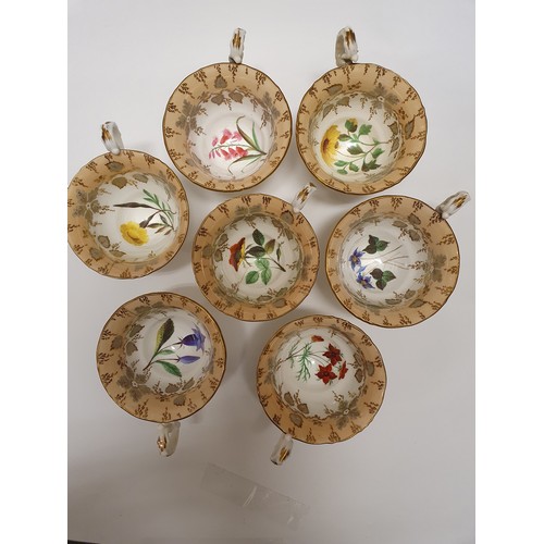 631 - A mid-Victorian porcelain part tea and coffee service, decorated flowers, and other ceramics (box)