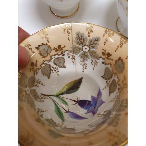 631 - A mid-Victorian porcelain part tea and coffee service, decorated flowers, and other ceramics (box)