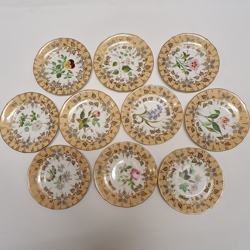 631 - A mid-Victorian porcelain part tea and coffee service, decorated flowers, and other ceramics (box)