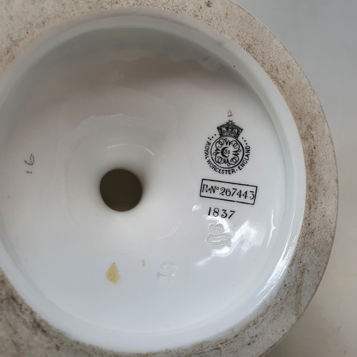 610 - A late 19th century Royal Worcester bowl, raised on round foot, decorated flowers, date mark for 189... 