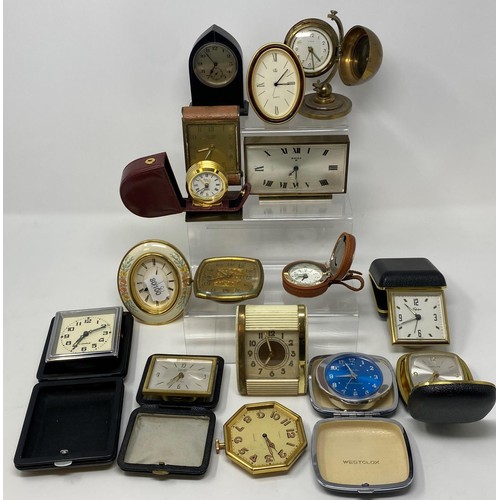 242 - Assorted travelling timepieces and other items