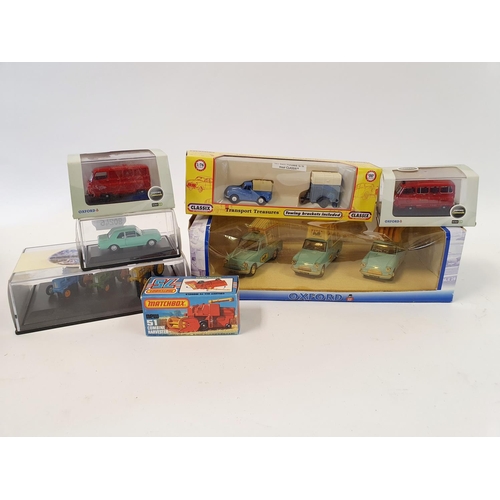 300 - A Vision Mack tractor with trailer, boxed, and various other boxed and unboxed model cars and tracto... 