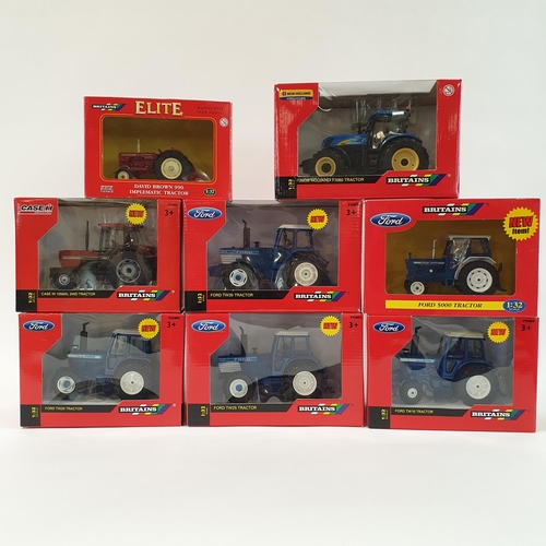 353 - A Britains model tractor, 42301, 42793, 43012, 04180, 42196, 42839, 43001, and 42840 (8)