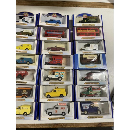 338 - An Oxford die-cast promotional model van, Jordans and 69 others, all boxed (box)