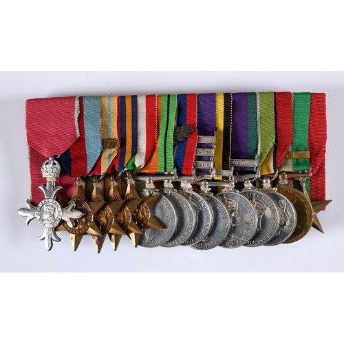 17 - The group of fourteen medals, awarded to Lt Col Frederick Owen Lewis MBE CPM, comprising an MBE (wit... 