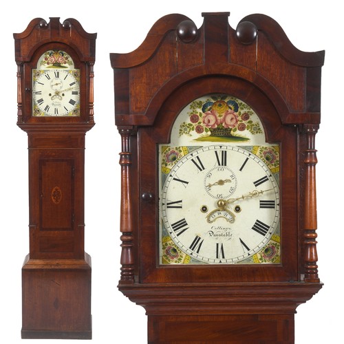 267 - A longcase clock, the 30.5 arched square dial signed Collings Dunstable, with Roman numerals, subsid... 