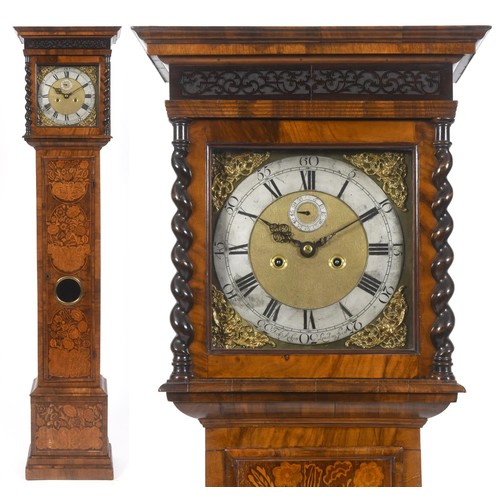 266 - A longcase clock, the 28 cm square brass dial signed Fabn Robin Londini Fecit to the silvered chapte... 