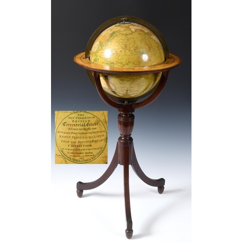 228 - A Bardin 12 inch terrestrial globe, 'The New Twelve Inch British Terrestrial Globe, Representing The... 