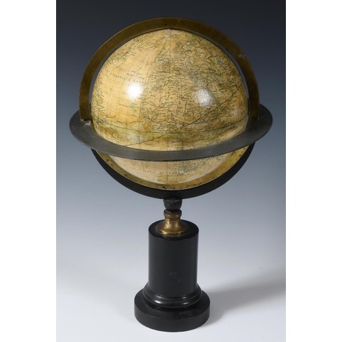 227 - A mid 19th century terrestrial globe, Globe L classique Les Decovertes Les Plus Recentes Par Ch. T d... 