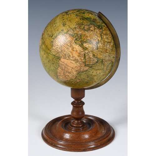 225 - A 19th century Cruchley's terrestrial 6 inch globe, Cruchley's New Terrestrial Globe, Showing The La... 