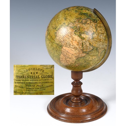 225 - A 19th century Cruchley's terrestrial 6 inch globe, Cruchley's New Terrestrial Globe, Showing The La... 