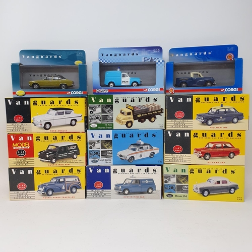 325 - A Corgi Vanguards Morris Minor Van Glasgow Police, VA01123 and 23 other Vanguard models, all boxed (... 