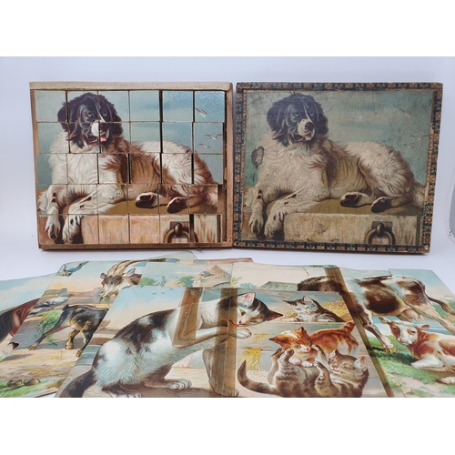 337 - An early 20th century child's block set, Our Domestic Animals and another of a dog (2)