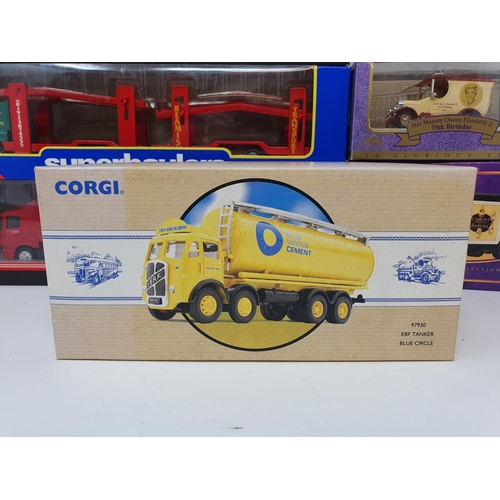 345 - A Corgi Classic ERF Tanker Blue Circle, 97930, and model vehicles, all boxed (box)