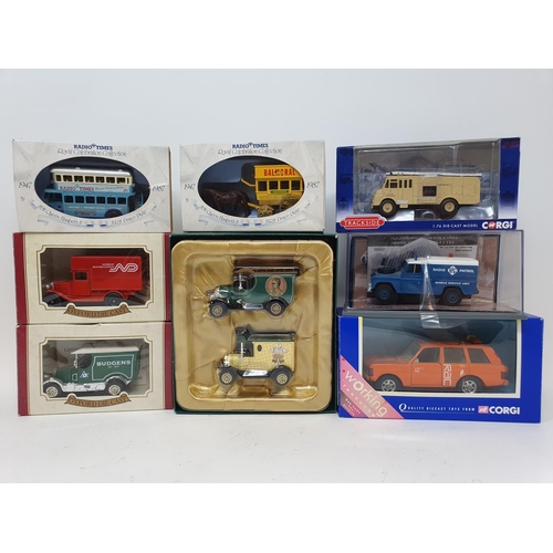 345 - A Corgi Classic ERF Tanker Blue Circle, 97930, and model vehicles, all boxed (box)