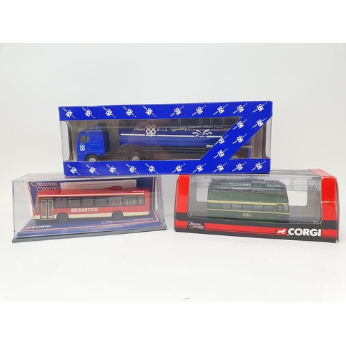 345 - A Corgi Classic ERF Tanker Blue Circle, 97930, and model vehicles, all boxed (box)