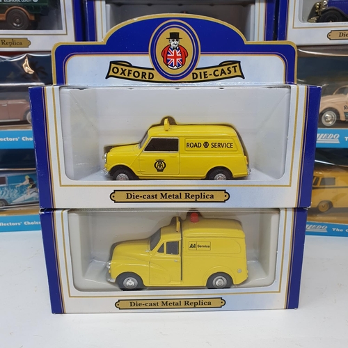 350 - An Oxford die-cast promotional model van, AA service and various boxed and unboxed models (2 boxes)